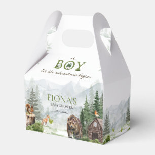 Let The Adventure Begin Mountains Boy Baby Shower Favour Box