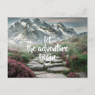 Let the adventure begin /Mountains /Personalised Postcard