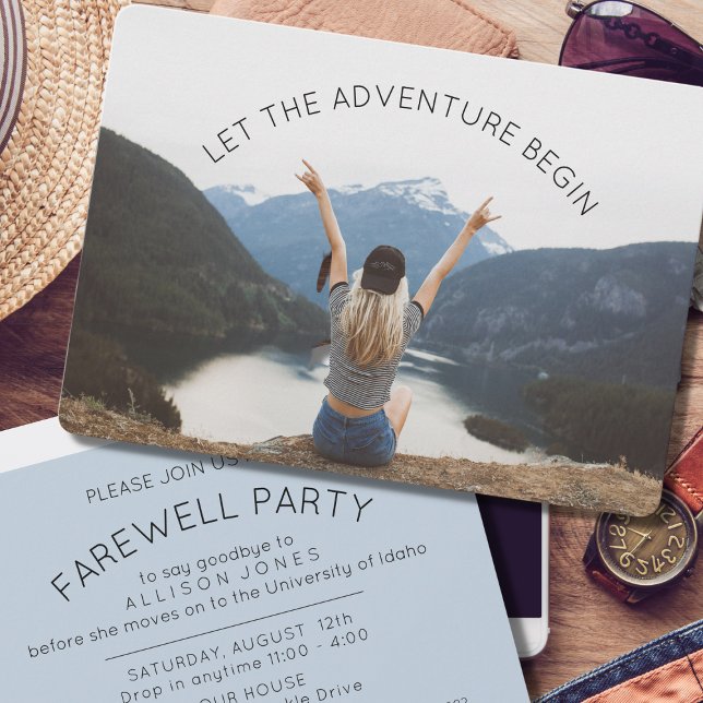Let the Adventure Begin Photo Farewell Party Invitation (Creator Uploaded)