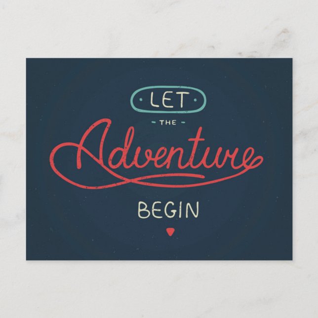 Let The Adventure Begin Postcard (Front)