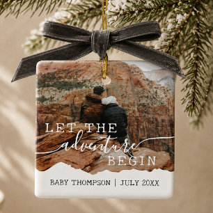 Let the Adventure Begin Pregnancy Announcement Ceramic Ornament