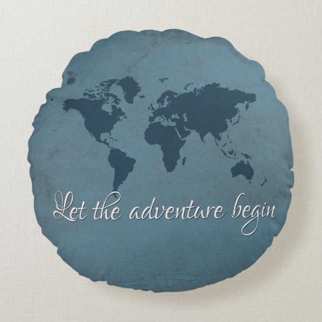 Let the adventure begin round cushion (Front)