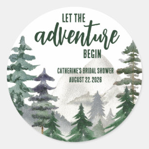 Let the Adventure Begin!  Shower Favour Gift Classic Round Sticker