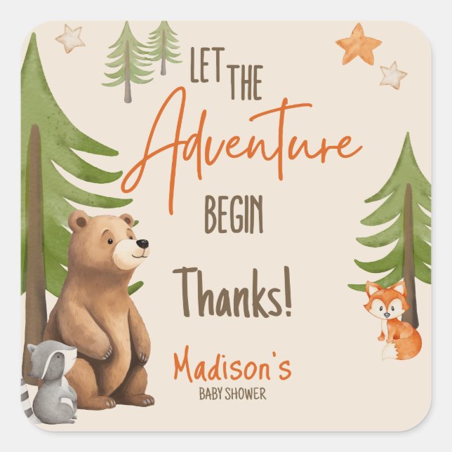 Let the Adventure Begin Square Sticker (Front)