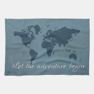 Let the adventure begin tea towel