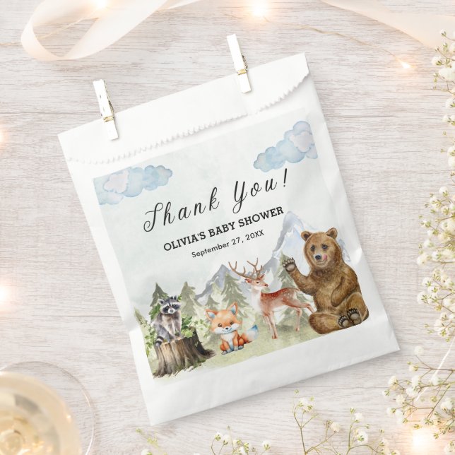 Let the Adventure Begin Thank You Baby Shower Favour Bags (Clipped)
