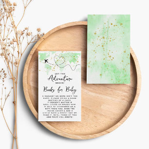 "Let The Adventure Begin!" Travel Map Baby Shower Enclosure Card