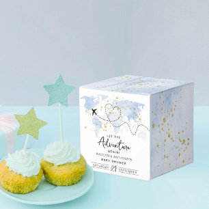 "Let The Adventure Begin!" Travel Map Baby Shower Favour Box