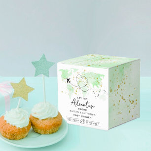 "Let The Adventure Begin!" Travel Map Baby Shower Favour Box