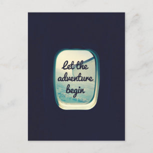 Let The Adventure Begin - Travel Quotes Postcard