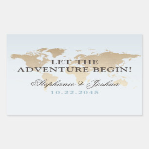 Let the Adventure Begin Vintage Map Travel Theme Rectangular Sticker