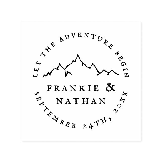 Let The Adventure Begin | Wedding Save The Date Self-inking Stamp (Design)