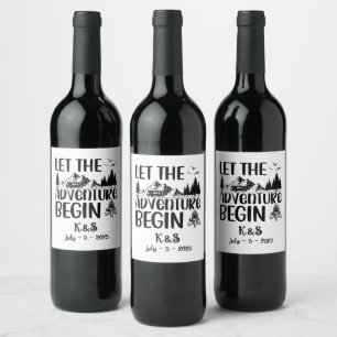 Let the Adventure Begin Wedding  Wine Label