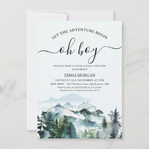 Let The Adventure Begin Wilderness Baby Shower Invitation