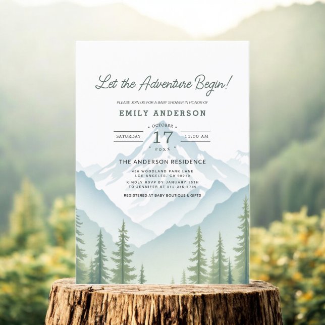 Let The Adventure Begin Woodland Baby Shower Invitation (Creator Uploaded)