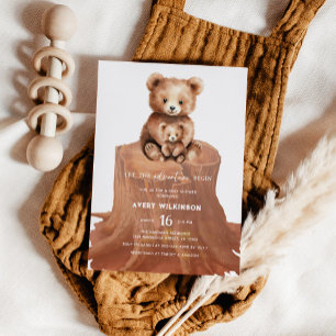 Let the Adventure Begin Woodland Boy Baby Shower Invitation