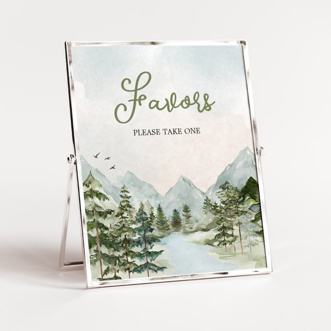 Let the Adventure Begin Woodland Favours Poster (Forest Baby Shower Favors)