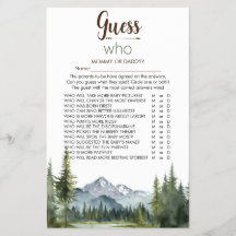 Let the Adventure 'Guess Who' Baby Shower Game