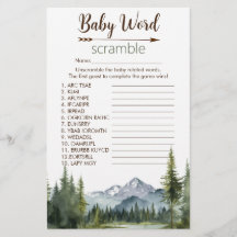Let the Adventure Word Scramble Game Baby Shower