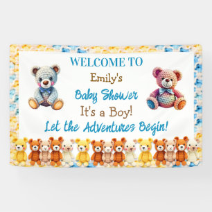 Let the Adventures Begin   Boy's Baby Shower Banner
