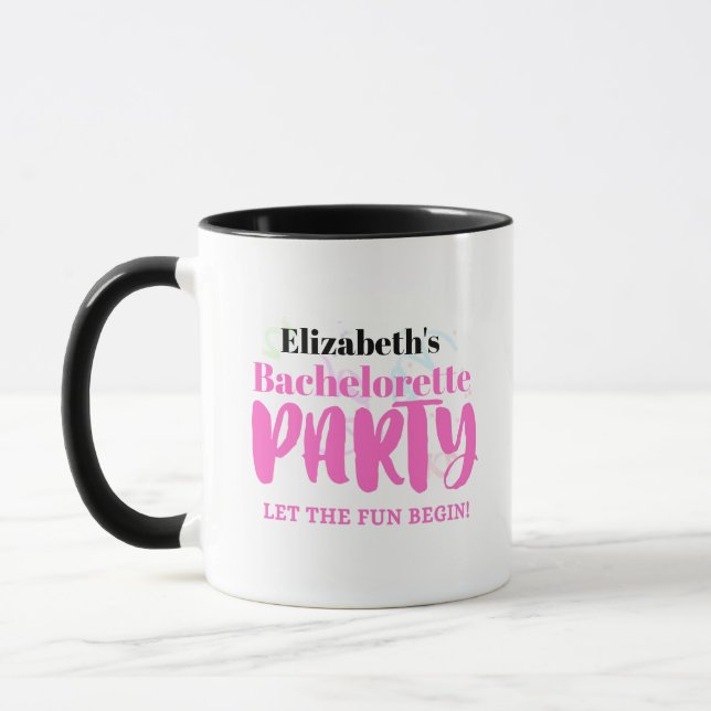 Let The Bachelorette Party Begin Personalised Mug (Left)