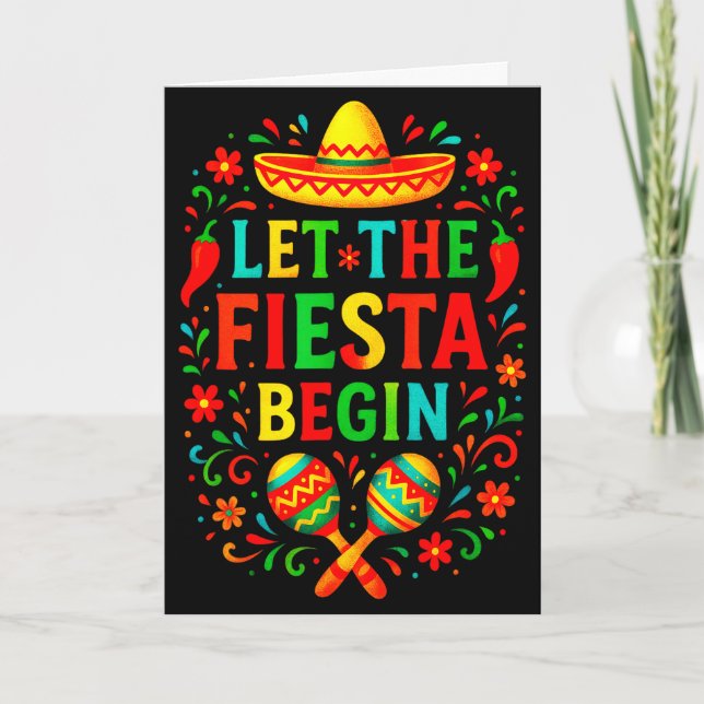 Let the fiesta begin - cinco de mayo party fun Let Card (Front)