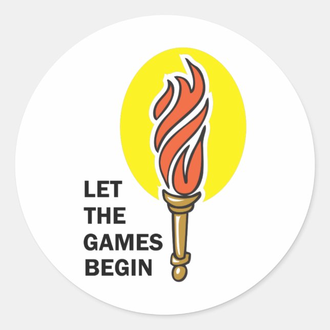 LET THE GAMES BEGIN CLASSIC ROUND STICKER (Front)