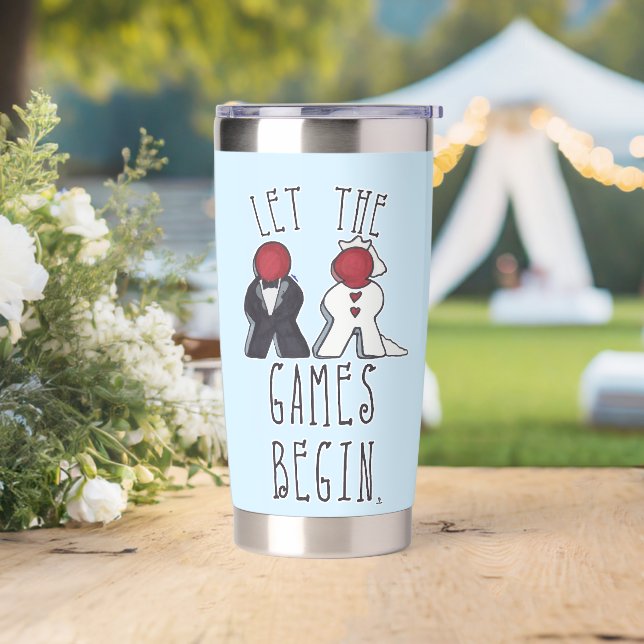 Let the Games Begin Meeple Wedding Art Insulated Tumbler (Wedding)