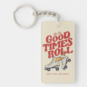 LET THE GOOD TIME ROLL 80s RETRO ROLLER SKATE Keyc Key Ring
