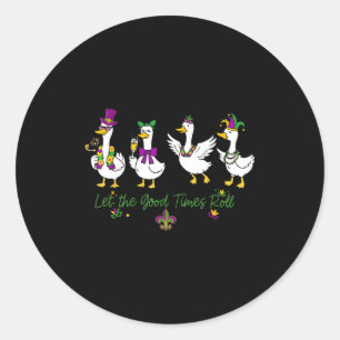 Let The Good Time Roll Mardi Gras Carnival Men Wom Classic Round Sticker