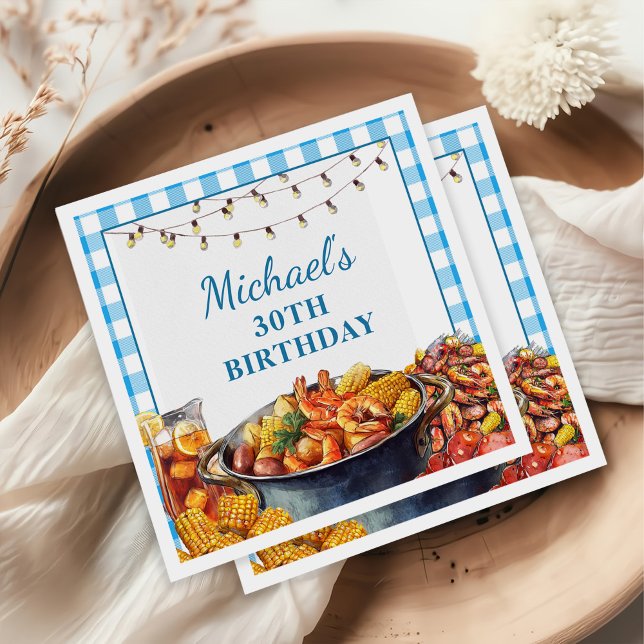 Let The Good Times Boil Seafood Birthday Napkin (Creator Uploaded)