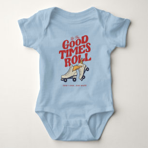 LET THE GOOD TIMES ROLL 80s RETRO ROLLER SKATE Baby Bodysuit