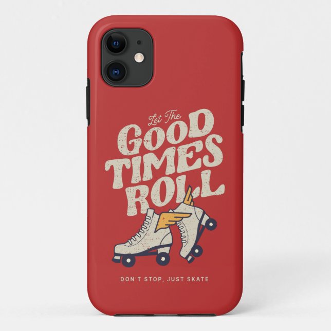 LET THE GOOD TIMES ROLL 80s RETRO ROLLER SKATE Case-Mate iPhone Case (Back)