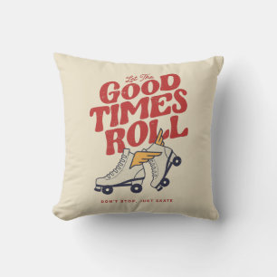 LET THE GOOD TIMES ROLL 80s RETRO ROLLER SKATE Cushion
