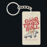 LET THE GOOD TIMES ROLL 80s RETRO ROLLER SKATE Key Ring<br><div class="desc">Vintage & fun Roller skate design - Let The Old Time Roll for anyone who loves their Roller Skates. This design is also available on different products including stickers,  mugs,  t-shirts,  phone cases,  and more! To buy this design,  choose your favourite product,  click add and checkout!</div>