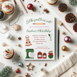 Let the Good Times Roll!  Baking Birthday Party Invitation