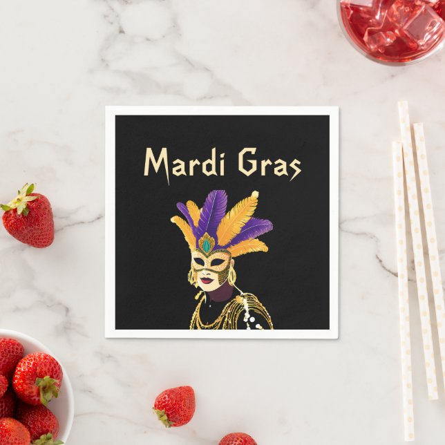 "Let the Good Times Roll: Mardi Gras Celebration" Napkin (Insitu)