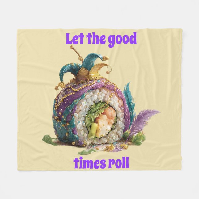 Let The Good Times Roll Mardi Gras  Fleece Blanket (Front (Horizontal))