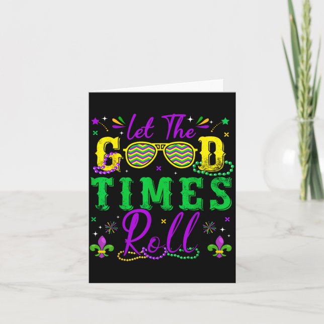 Let The Good Times Roll Mardi Gras New Orleans Men Card (Front)