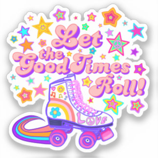 Let The Good Times Roll Vintage Roller Skate Decal