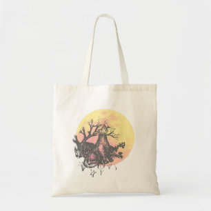 Let The Moon Guide, Wolf on Moon & Gothic Letters Tote Bag