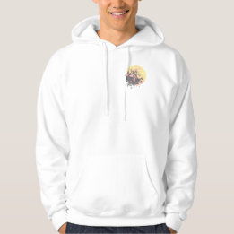 Let The Moon Guide, Wolf on Moon, Rustic Letters Hoodie