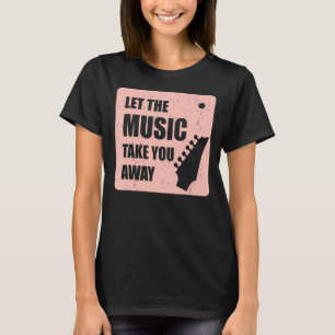 Let The Music Motif, Music Vintage Motif Hoodie T T-Shirt