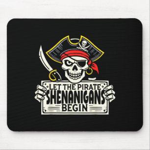 Let The Pirate Shenanigans Begin Halloween Skull Mouse Mat