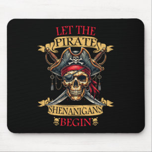 Let The Pirate Shenanigans Begin Halloween Skull N Mouse Mat