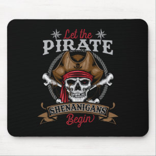Let The Pirate Shenanigans Begin Skeleton Hallowee Mouse Mat