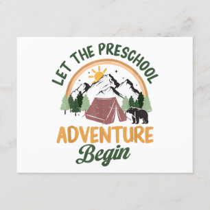 Let The Preschool Adventure Begin Camping Back To Enclosure Card