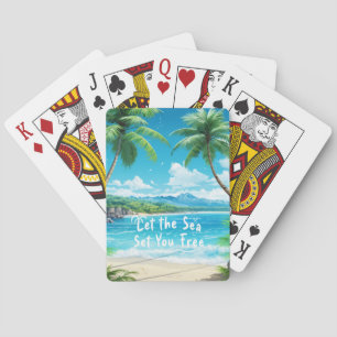 Let the Sea Set You Free Beach Playing Cards