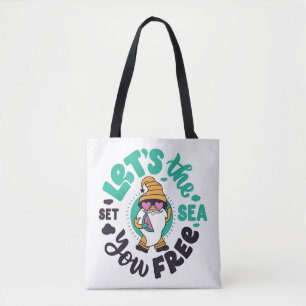 Let the Sea Set You Free Gnome Tee Tote Bag