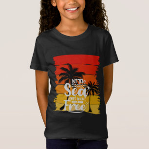 Let The Sea Set You Free Vintage Retro Sunset T-Shirt